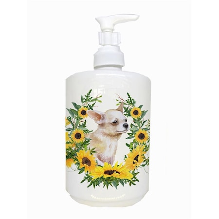 Carolines Treasures Chihuahua Leg Up Ceramic Soap Dispenser CK2889SOAP